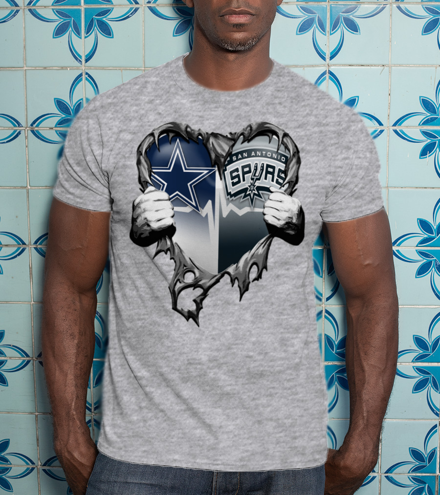 Dallas Cowboys San Antonio Spurs Heart T-Shirt
