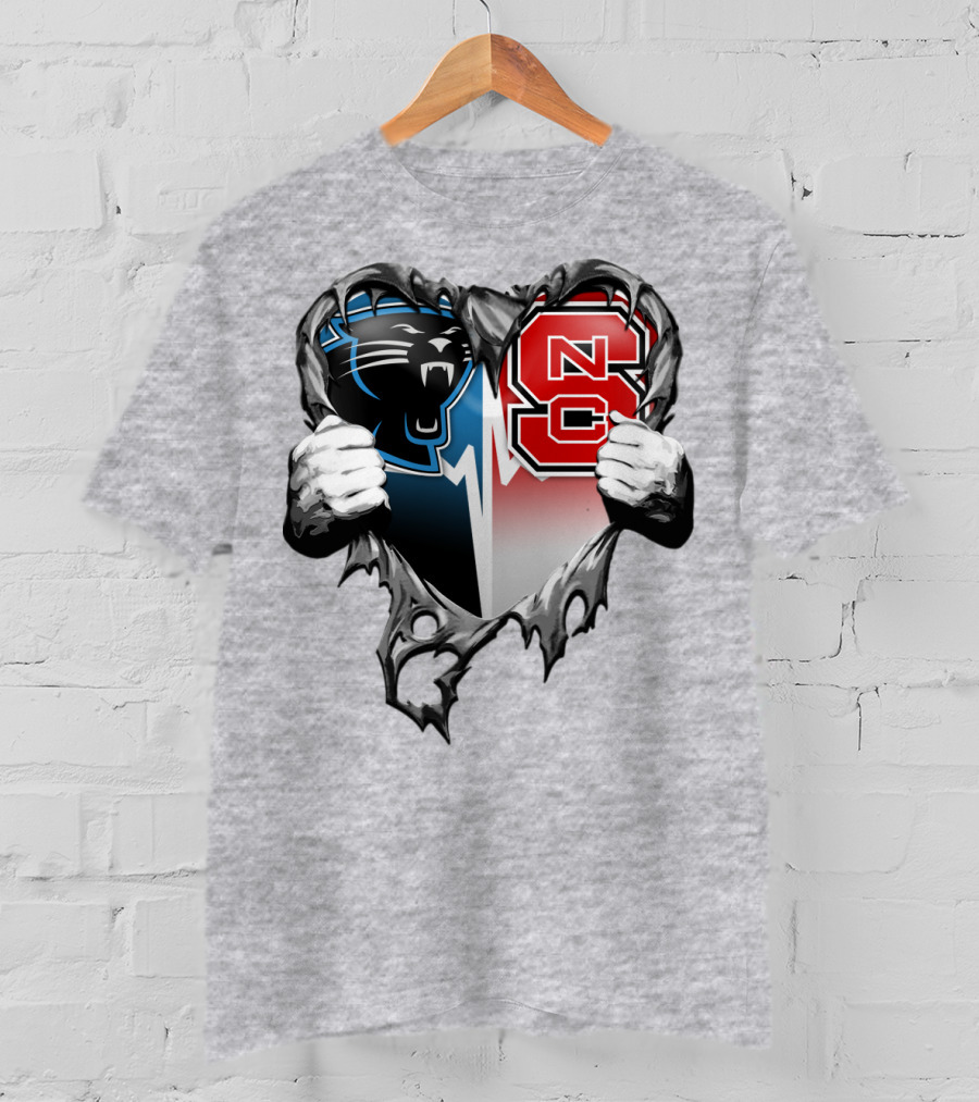 Carolina Panthers Nc State Heart T-Shirt