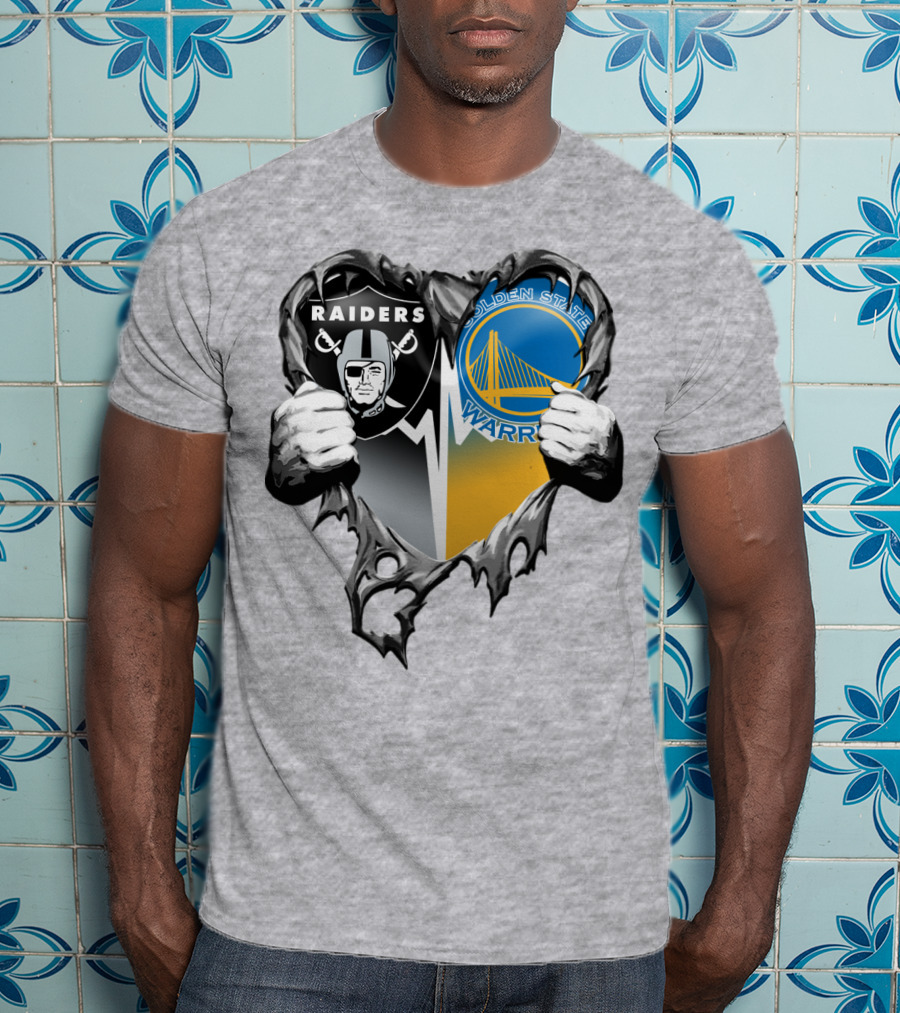 Raiders Golden State Warriors Heart Logo Xatt094 T-Shirt