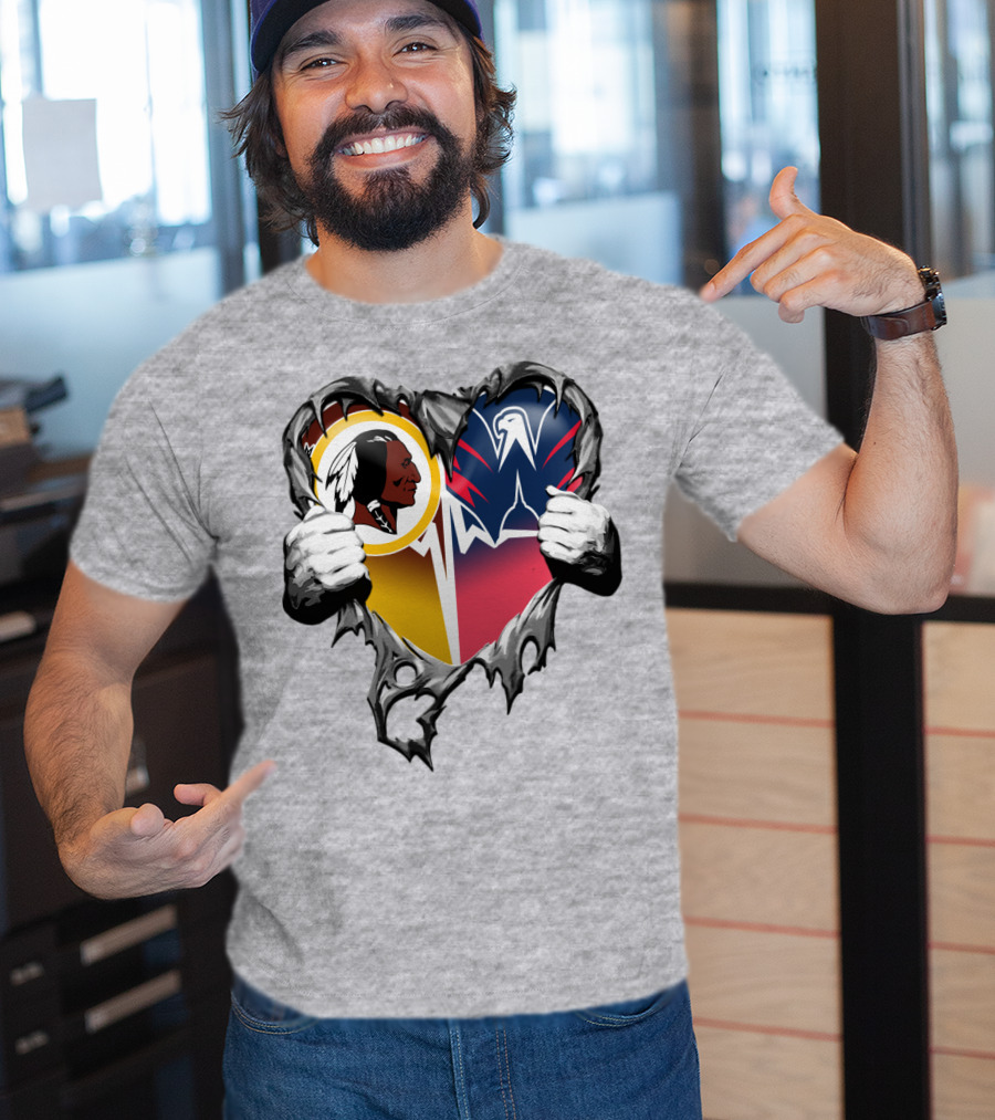 Washington Redskins Wizards Heart Logo Mashup T-Shirt