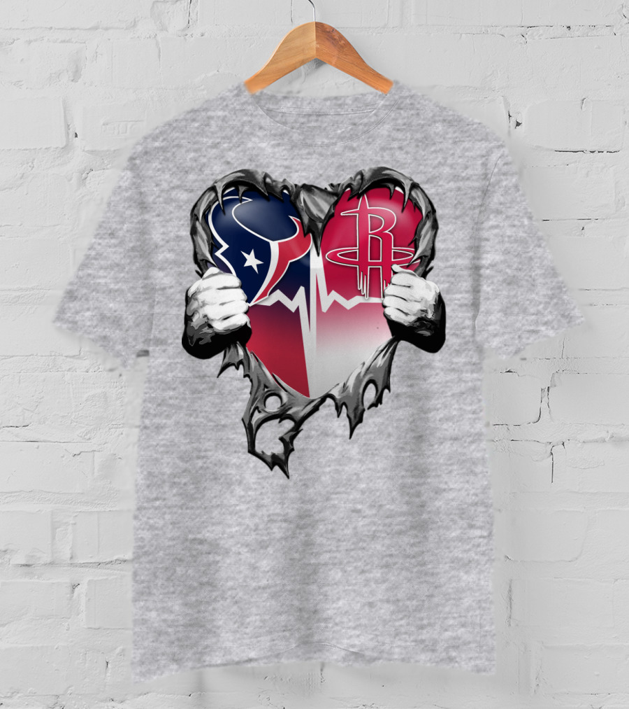 Texans Rockets Heartbeat Fusion Burst T-Shirt