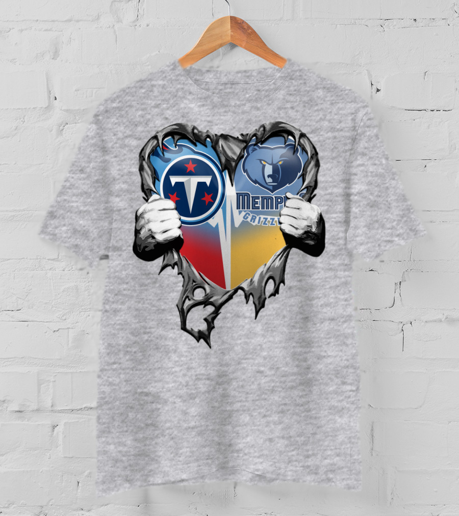 Titan Pride Grizzlies Heart Fusion T-Shirt