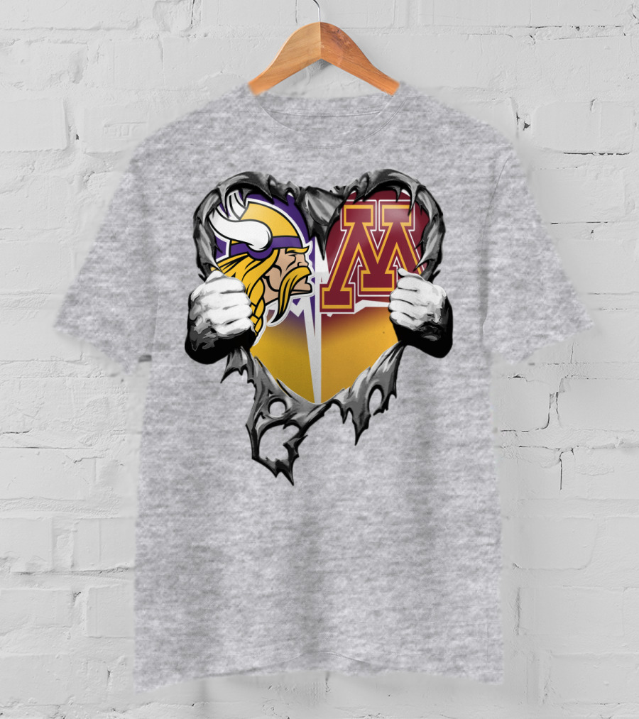 Vikings Minnesota Split Heart T-Shirt