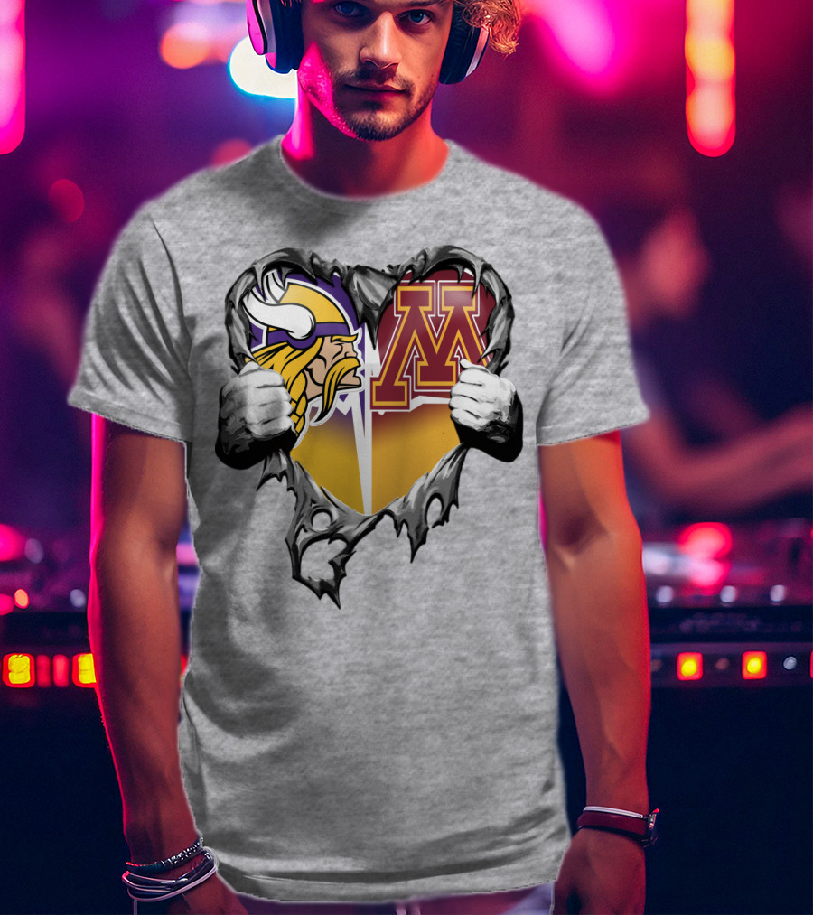 Vikings Minnesota Split Heart T-Shirt