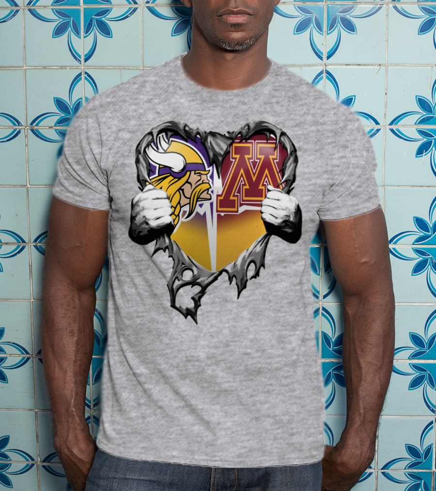 Vikings Minnesota Split Heart T-Shirt