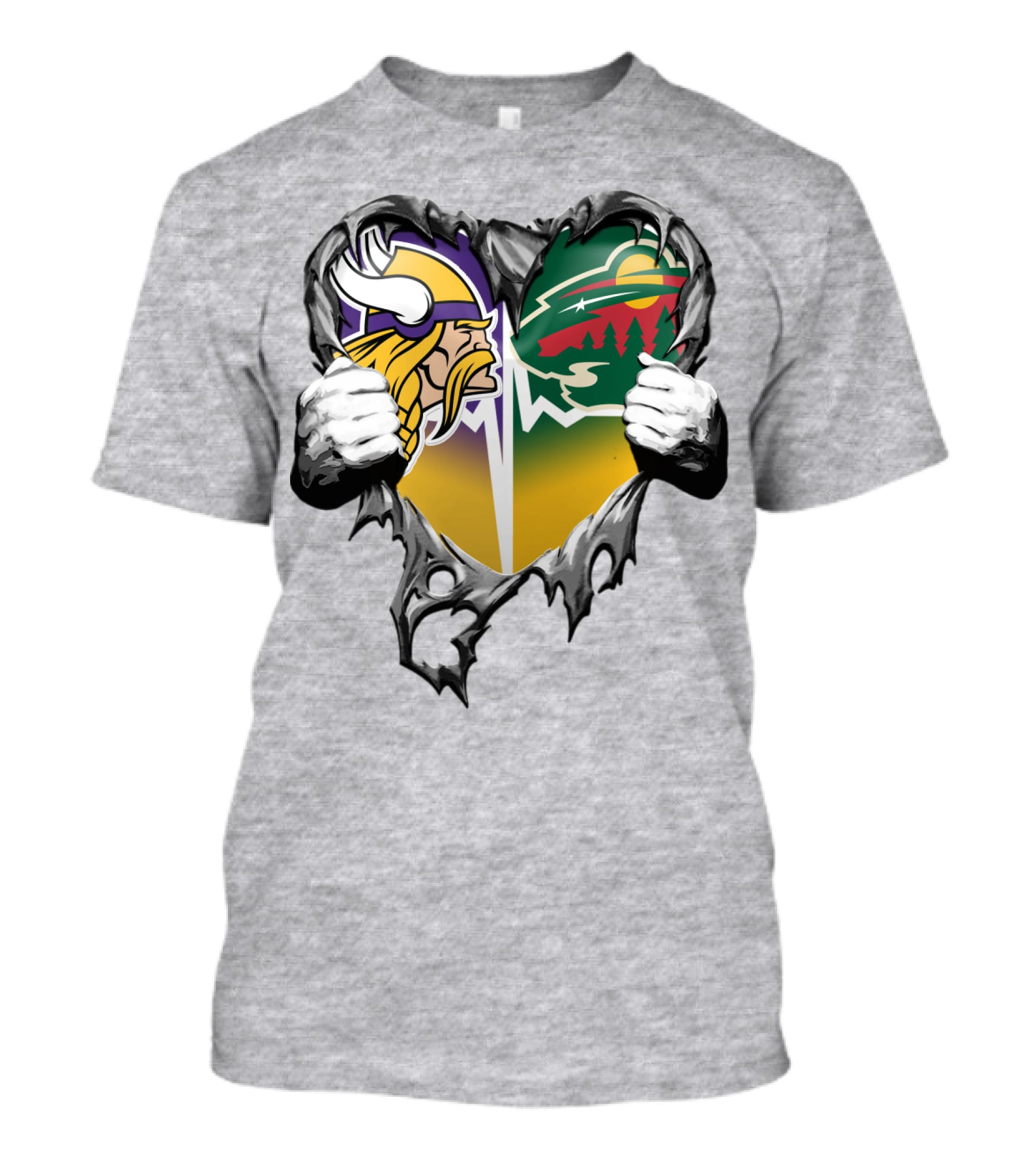 Minnesota Vikings Wild Heart Torn Concept T-Shirt