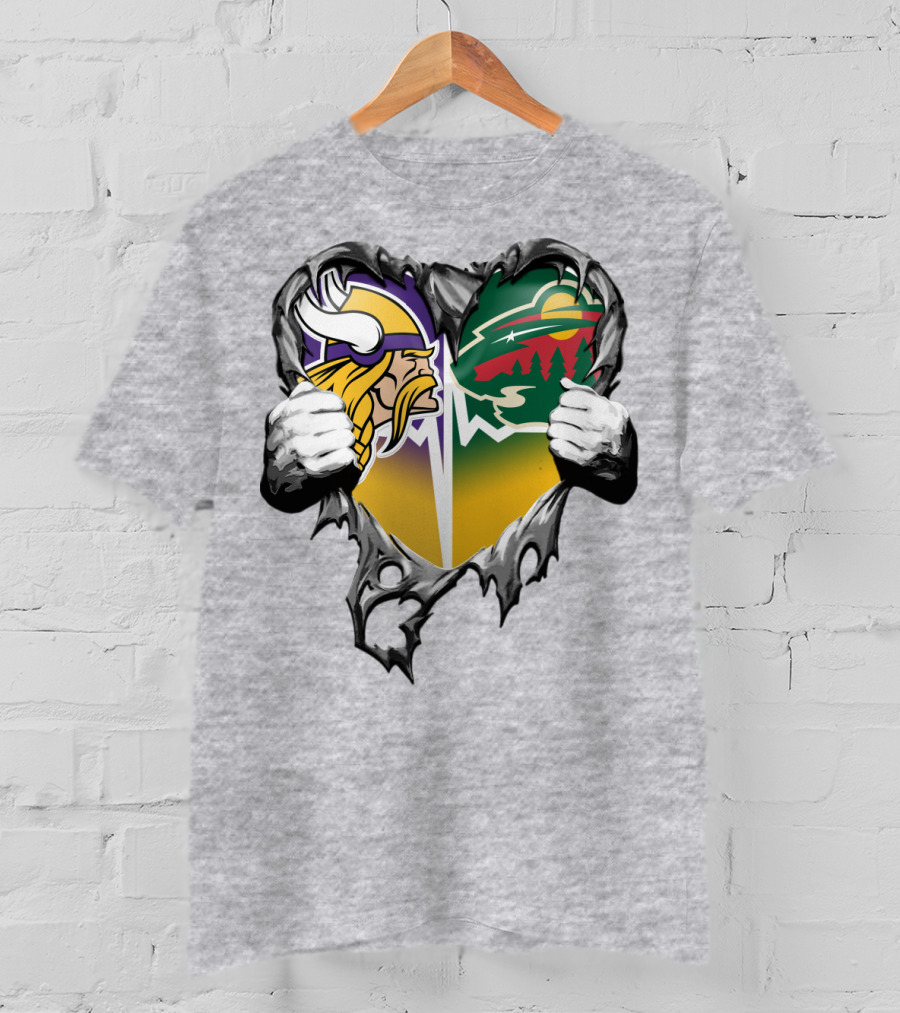 Minnesota Vikings Wild Heart Torn Concept T-Shirt