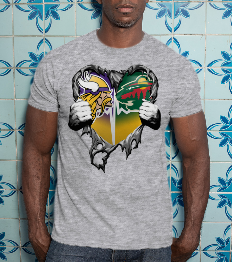 Minnesota Vikings Wild Heart Torn Concept T-Shirt
