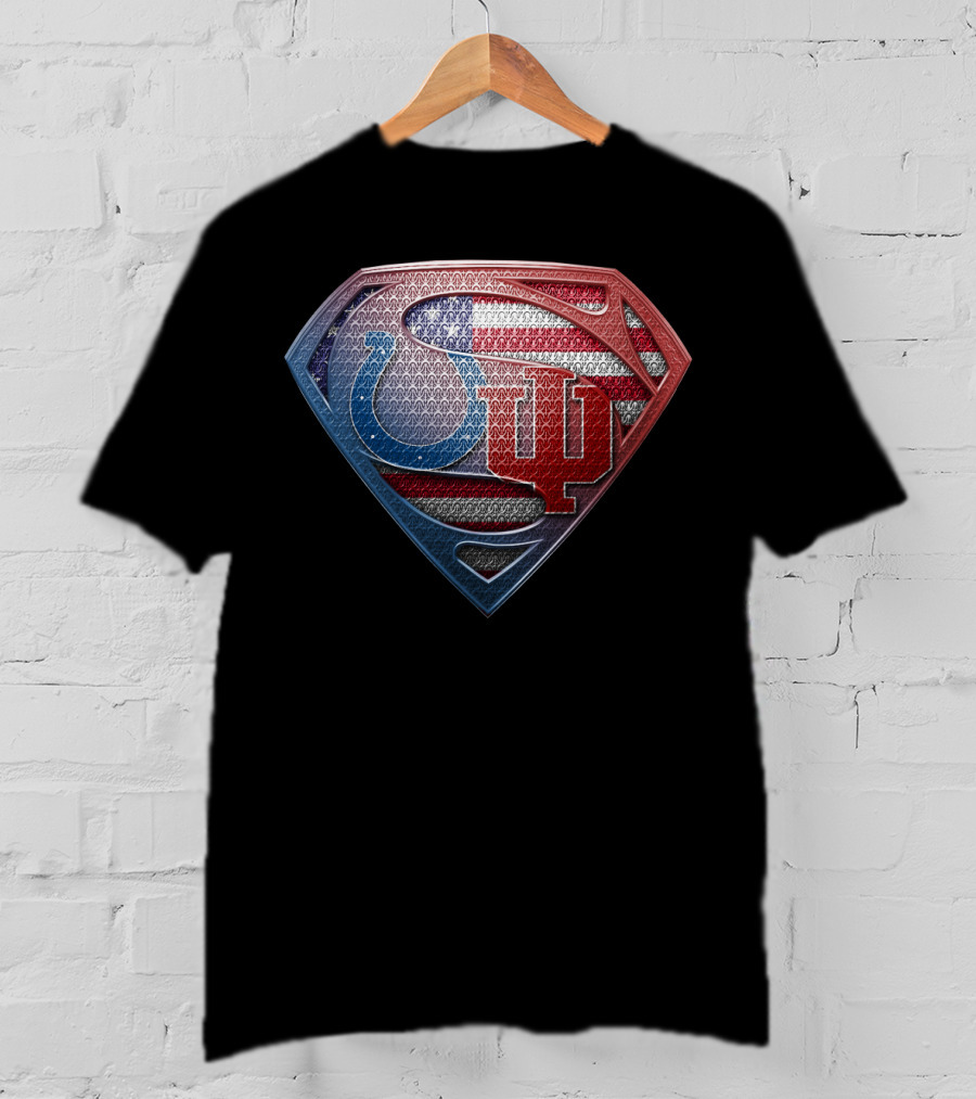 Colts Iu American Flag Superman Shield T-Shirt