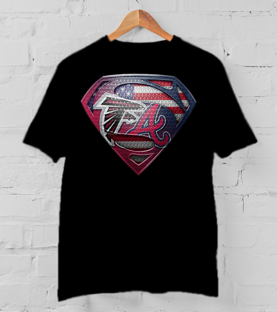 Falcons Braves American Flag Superman Logo Sspus059 T-Shirt