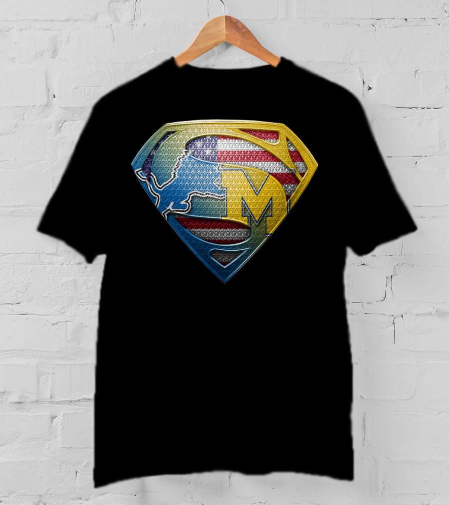 Superman Buffalo Michigan American Flag Logo Sspus077 T-Shirt
