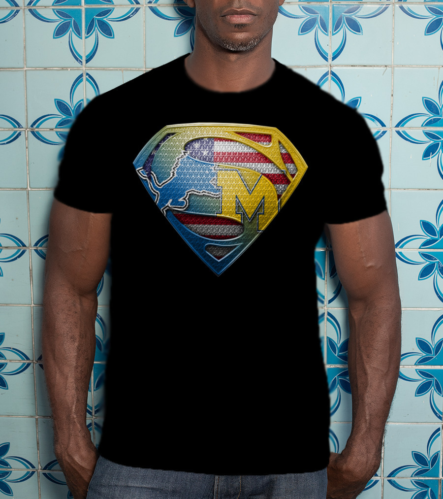 Superman Buffalo Michigan American Flag Logo Sspus077 T-Shirt