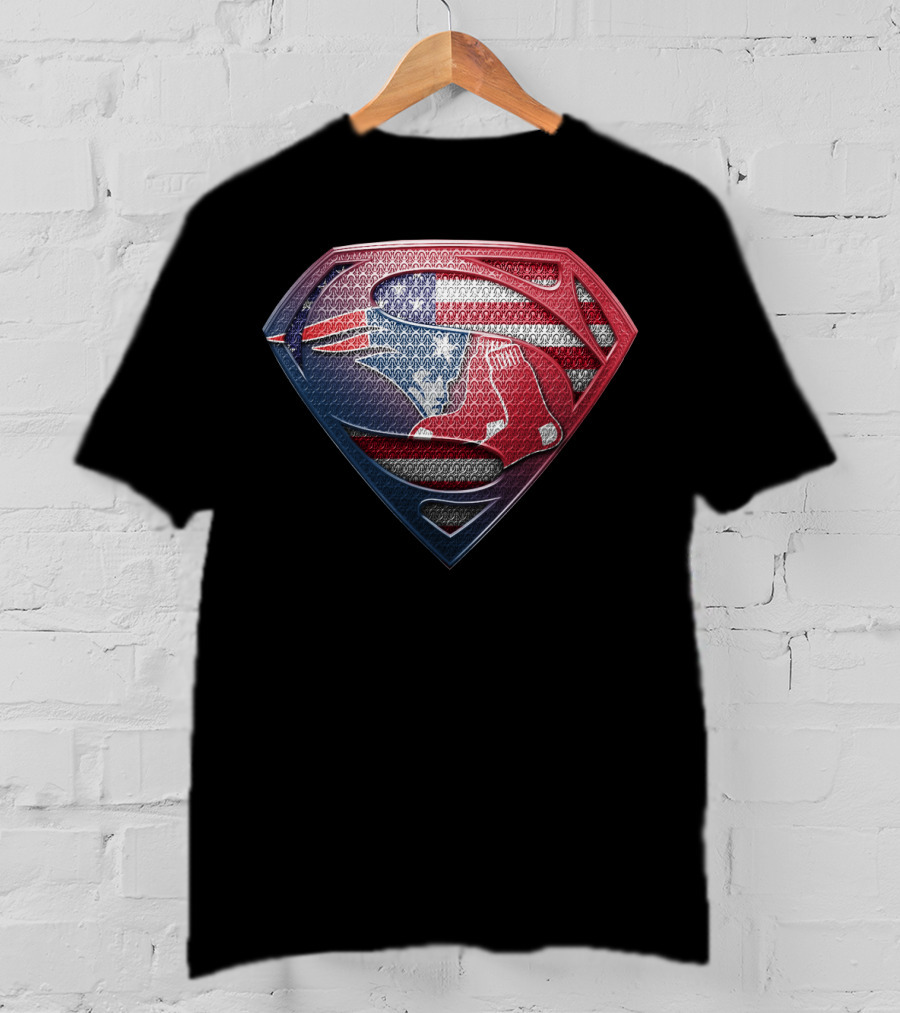 Superman Red Sox American Flag T-Shirt