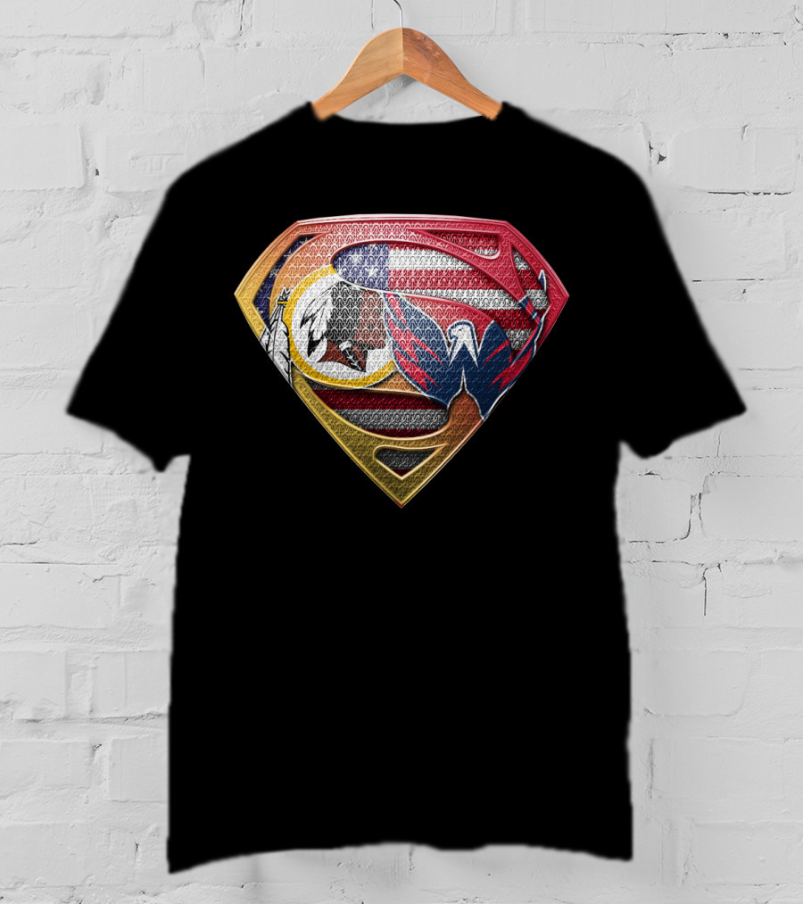 Washington Dc Sports Team Logos Superman Shield T-Shirt