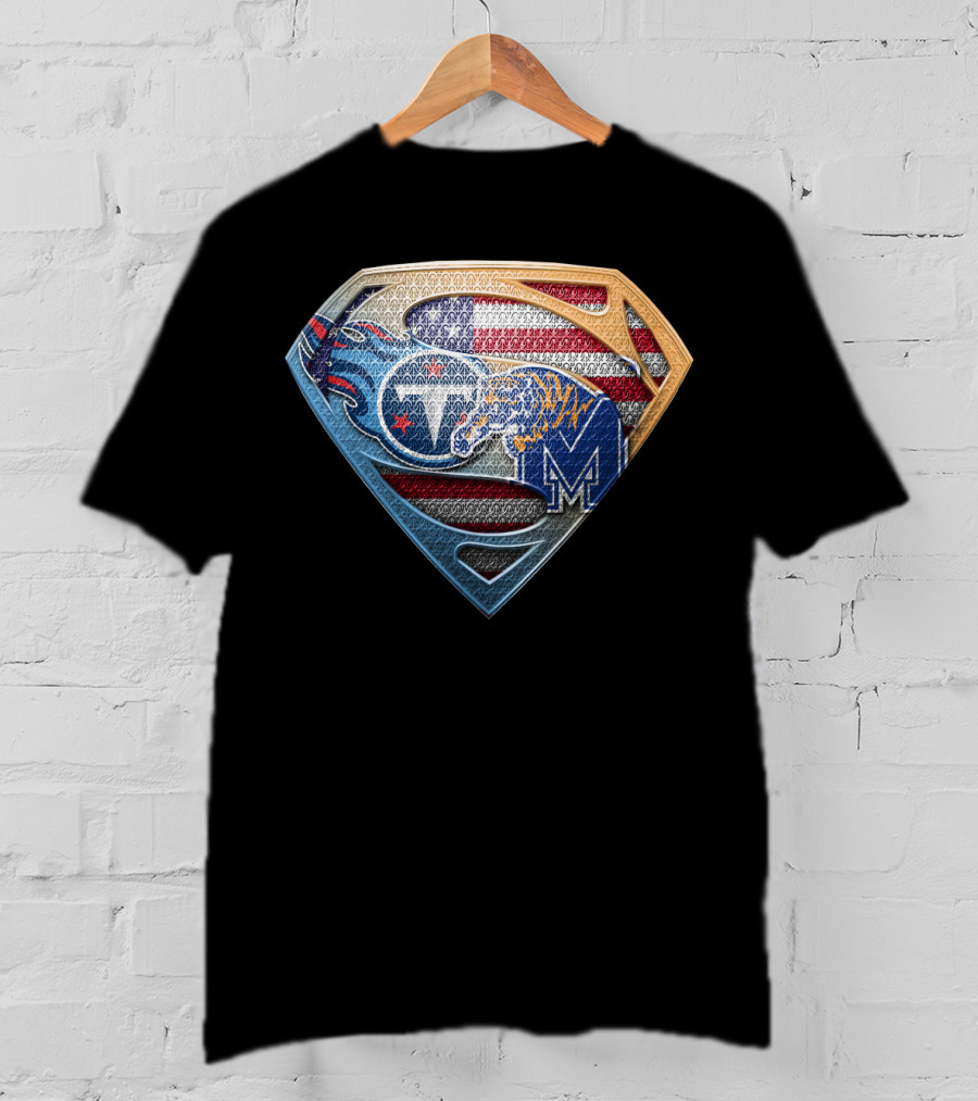 Superman Memphis Tigers American Flag T-Shirt