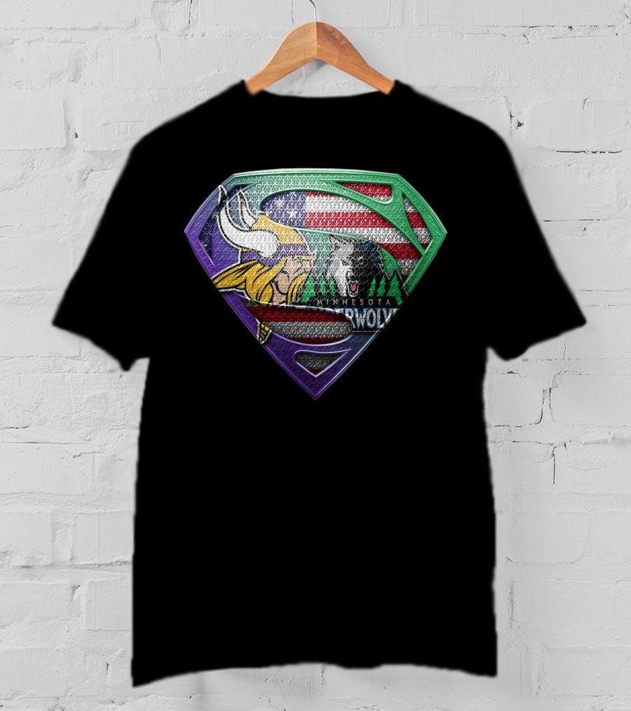 Minnesota Vikings Timberwolves Usa Superhero T-Shirt