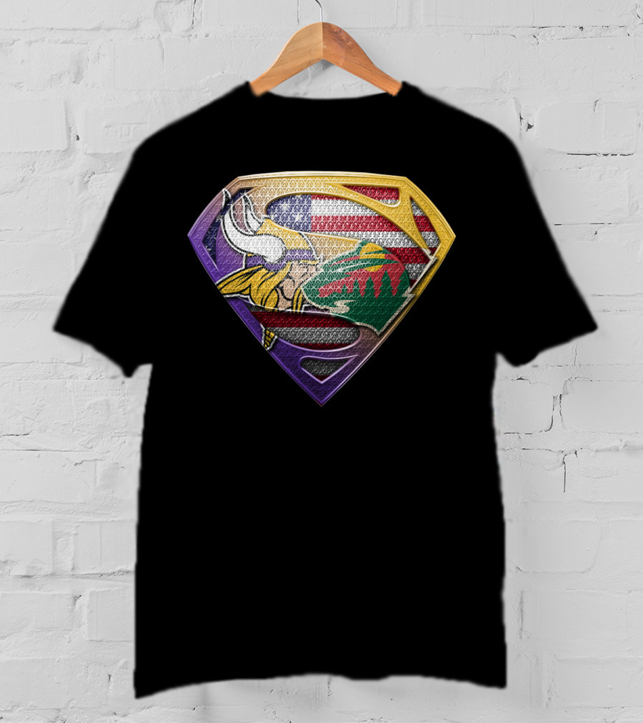 Vikings Wild Super Shield American Flag Fusion T-Shirt