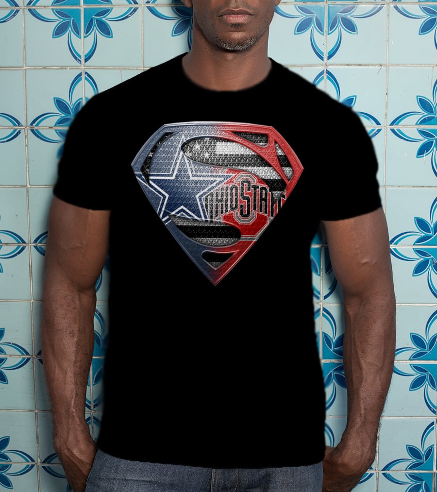 Cowboys Ohio State Superman Logo Fusion T-Shirt