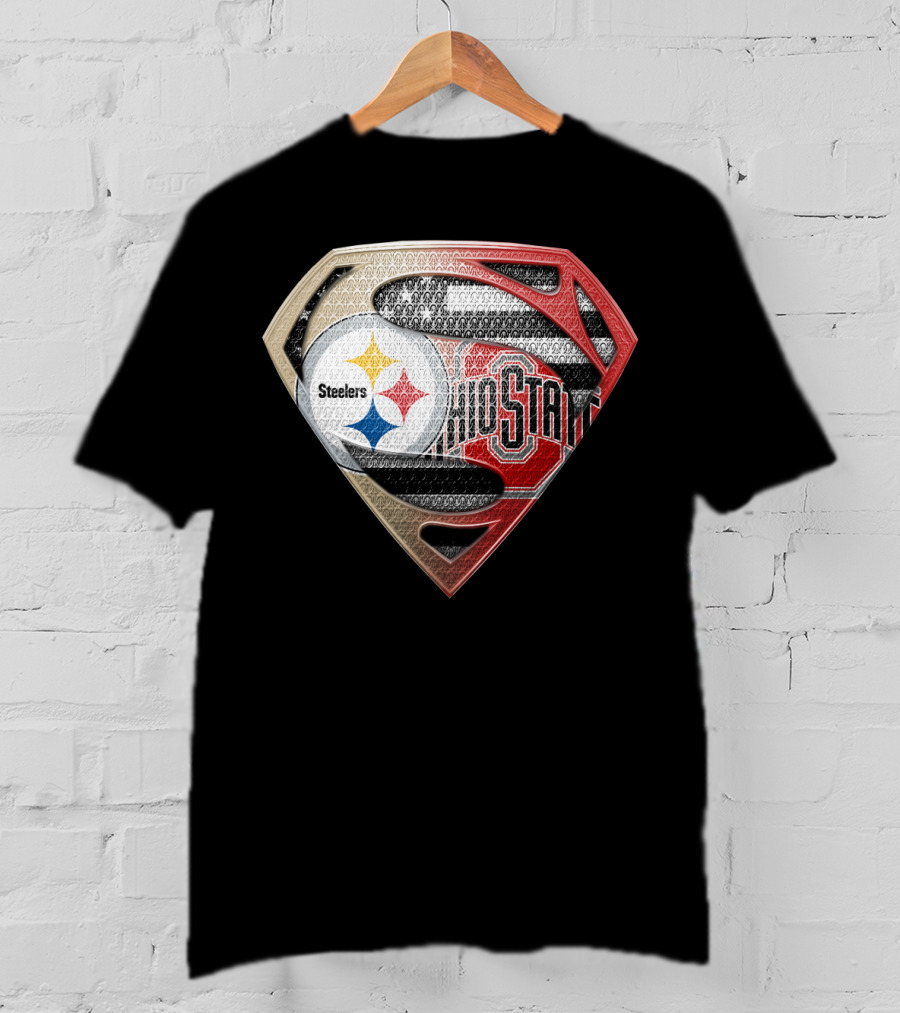 Steelers Ohio State Superman Logo Fusion T-Shirt
