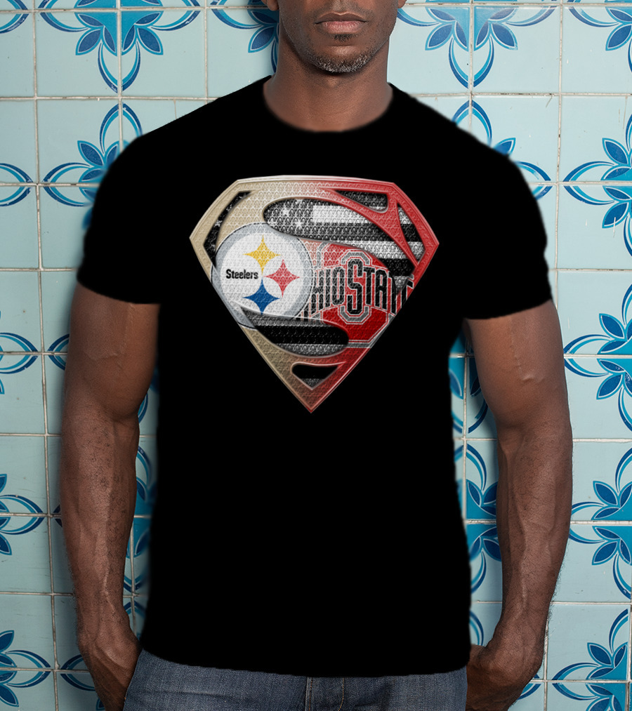 Steelers Ohio State Superman Logo Fusion T-Shirt