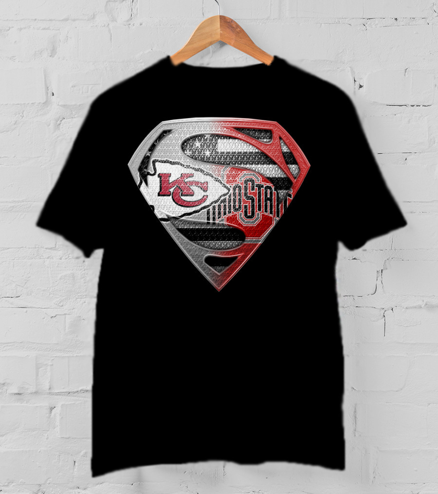 Kansas City Chiefs Ohio State Superman Logo Fusion T-Shirt