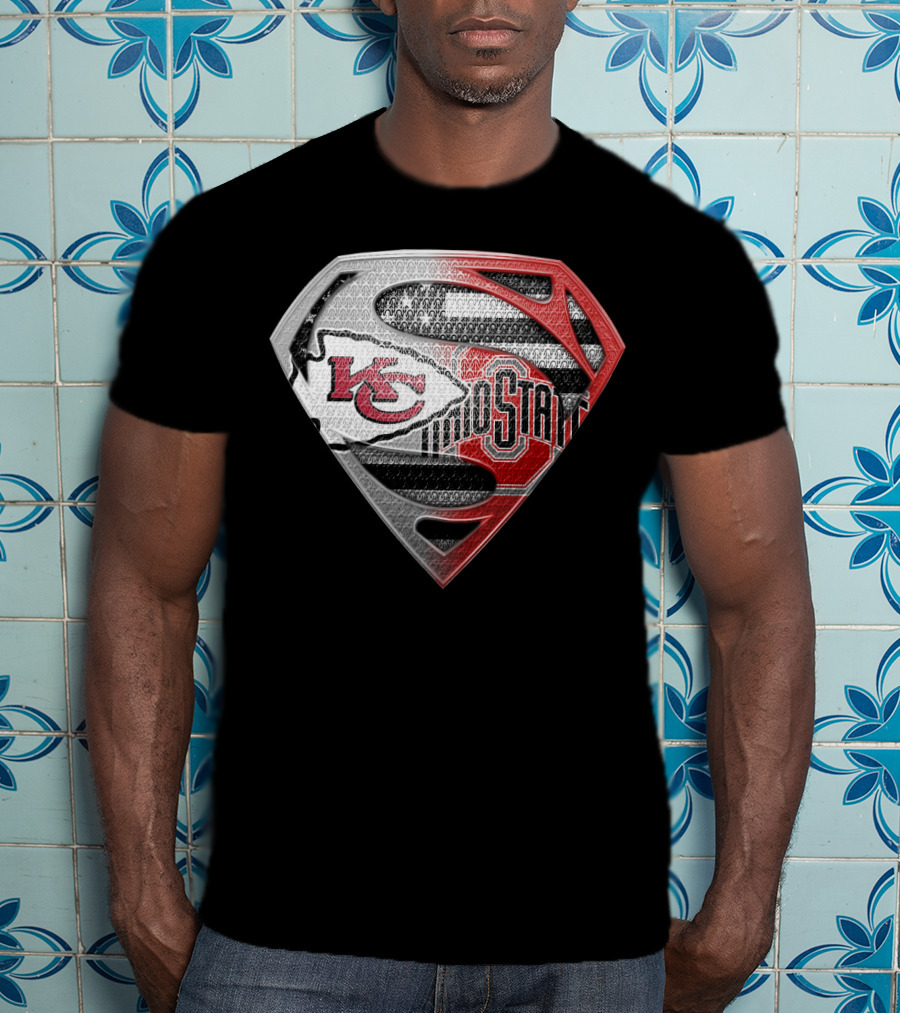 Kansas City Chiefs Ohio State Superman Logo Fusion T-Shirt