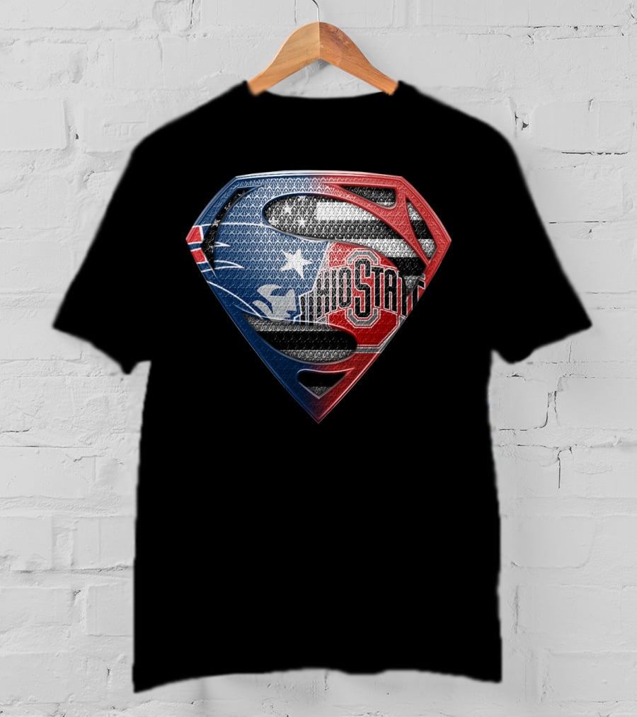 Ohio State Buckeyes Superman Logo With Stars And Stripes T-Shirt