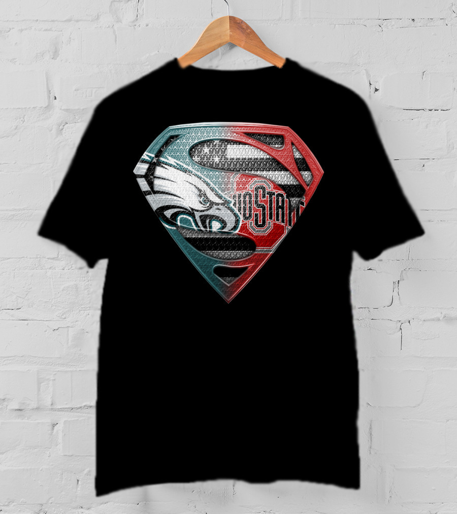 Philadelphia Eagles Ohio State Superman Shield T-Shirt