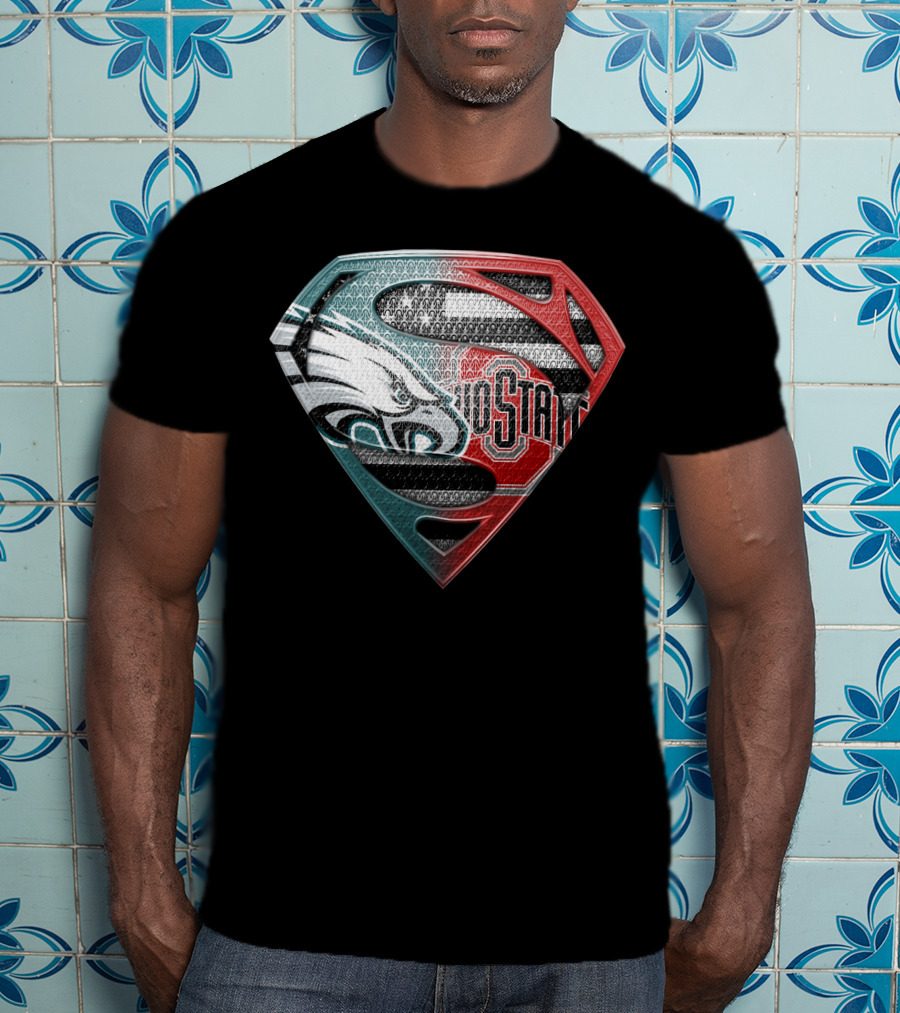 Philadelphia Eagles Ohio State Superman Shield T-Shirt