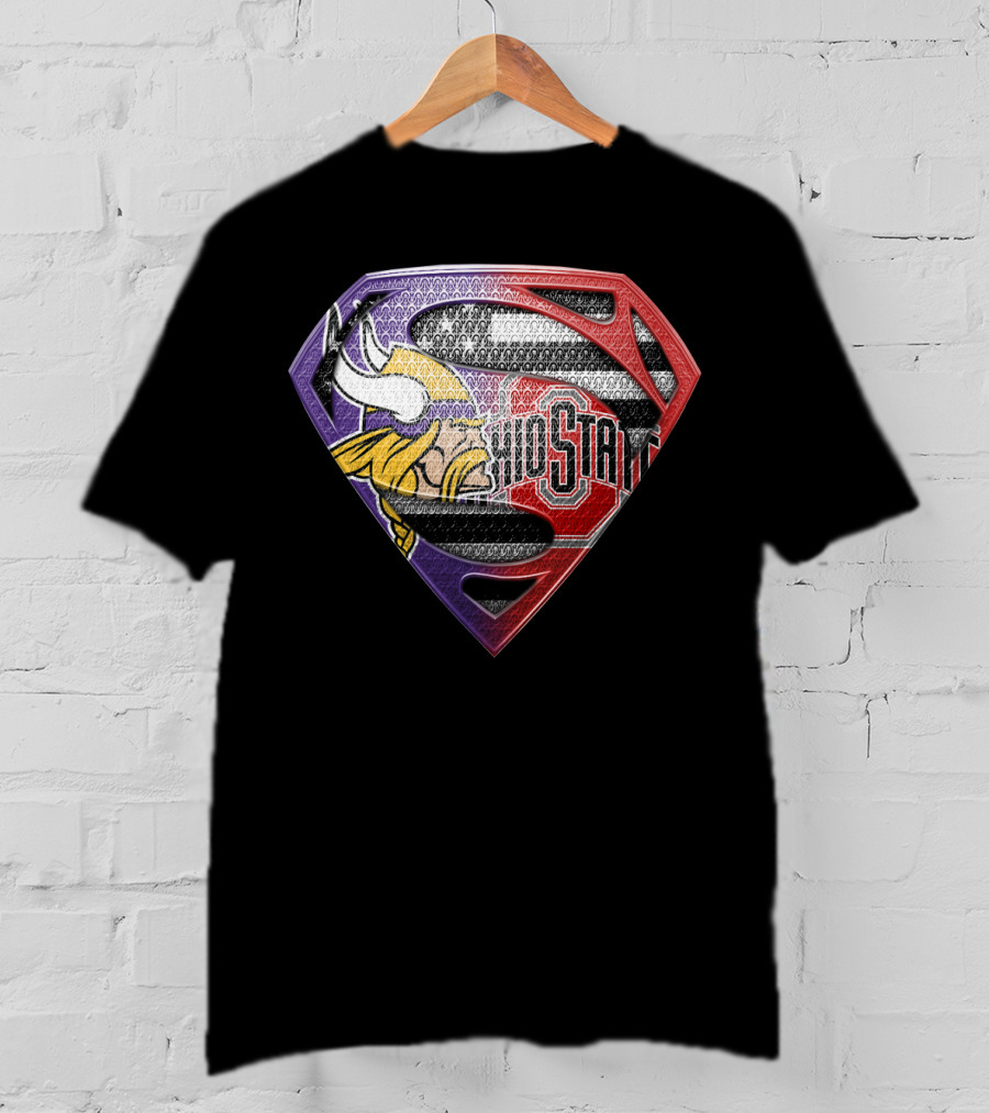 Minnesota Vikings Ohio State Blend Superman T-Shirt