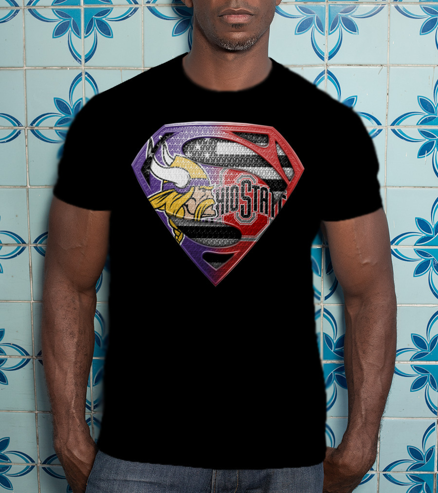Minnesota Vikings Ohio State Blend Superman T-Shirt