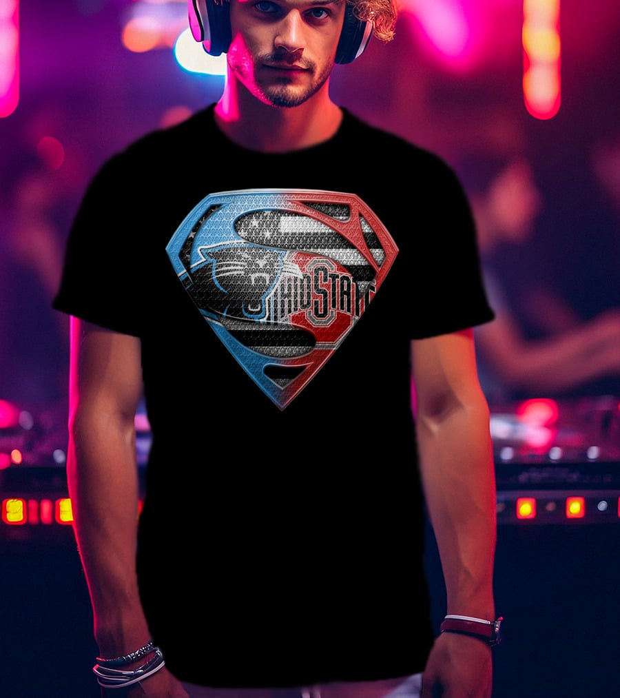 Carolina Panthers Ohio State Superman Shield T-Shirt