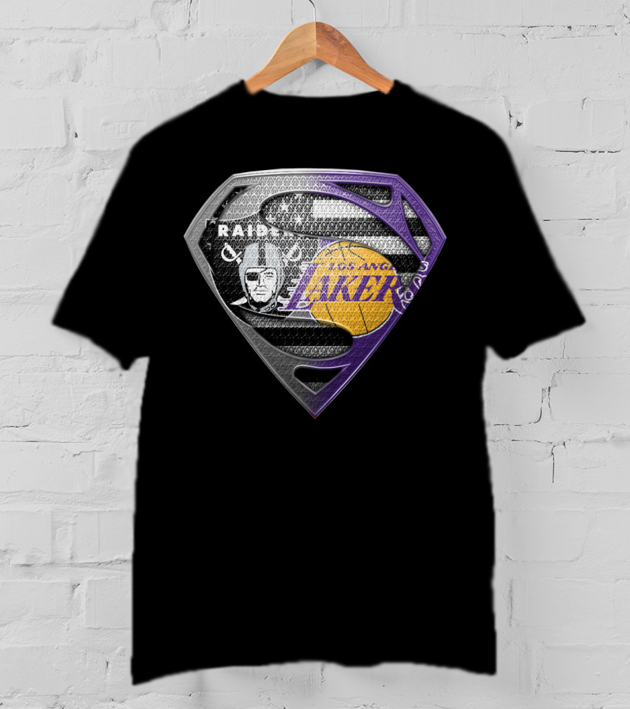 Los Angeles Lakers And Raiders Super Shield T-Shirt