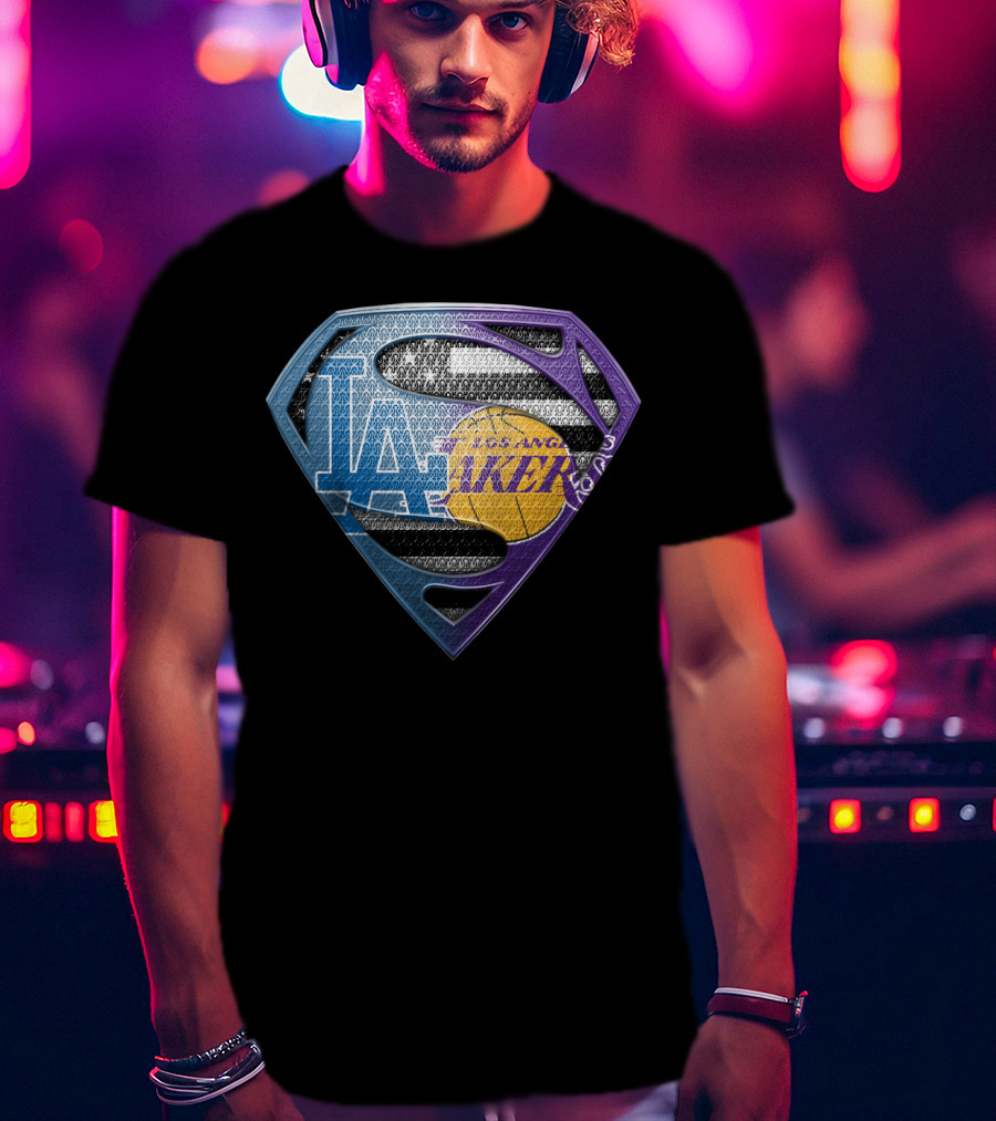 Lakers Superman Logo Los Angeles Basketball Icon Sspus156 T-Shirt