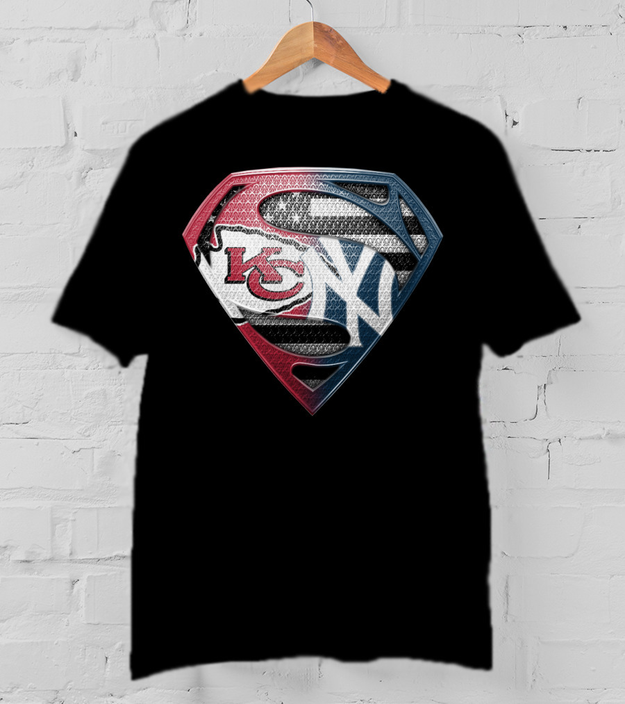 Kansas City Chiefs New York Yankees Superman T-Shirt