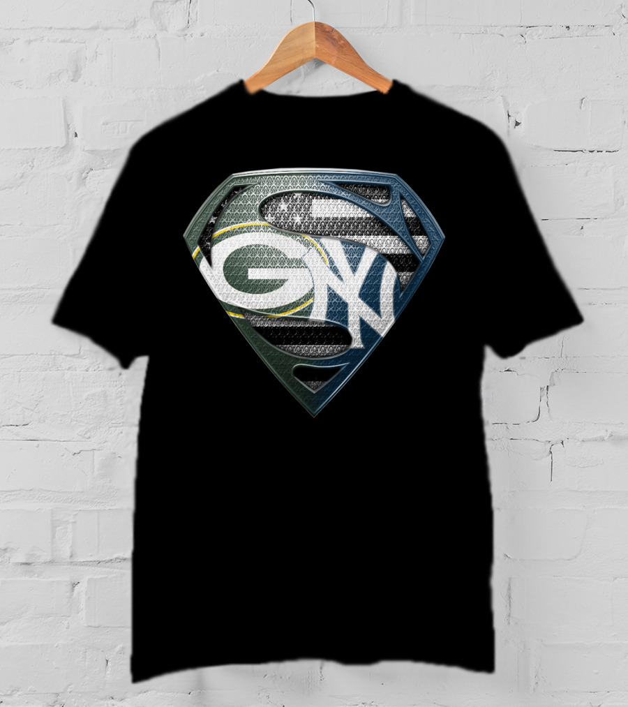 Green Bay Packers Superman Logo Shield Sspus168 T-Shirt