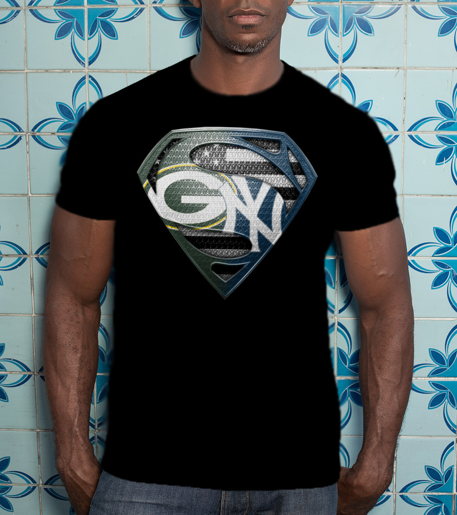 Green Bay Packers Superman Logo Shield Sspus168 T-Shirt