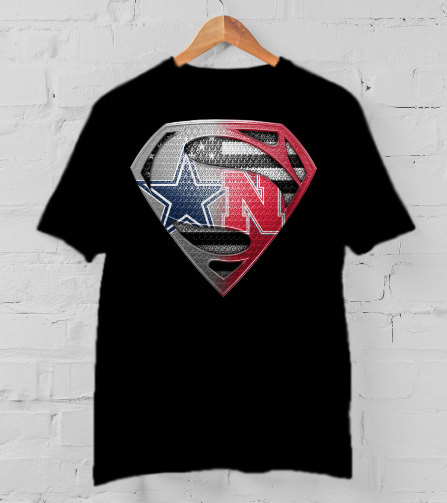 Cowboys Nebraska Fusion Superman Shield T-Shirt