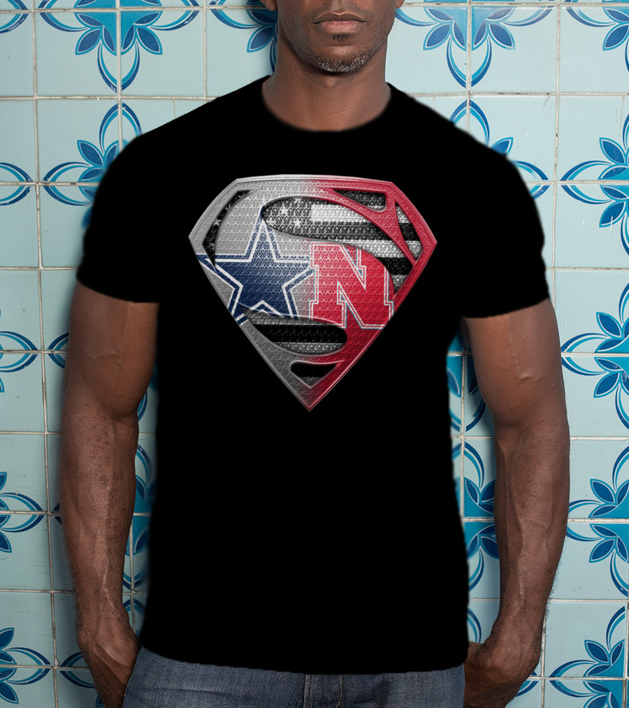 Cowboys Nebraska Fusion Superman Shield T-Shirt