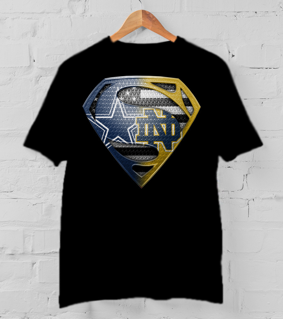 Notre Dame Dallas Cowboys Superman Shield T-Shirt