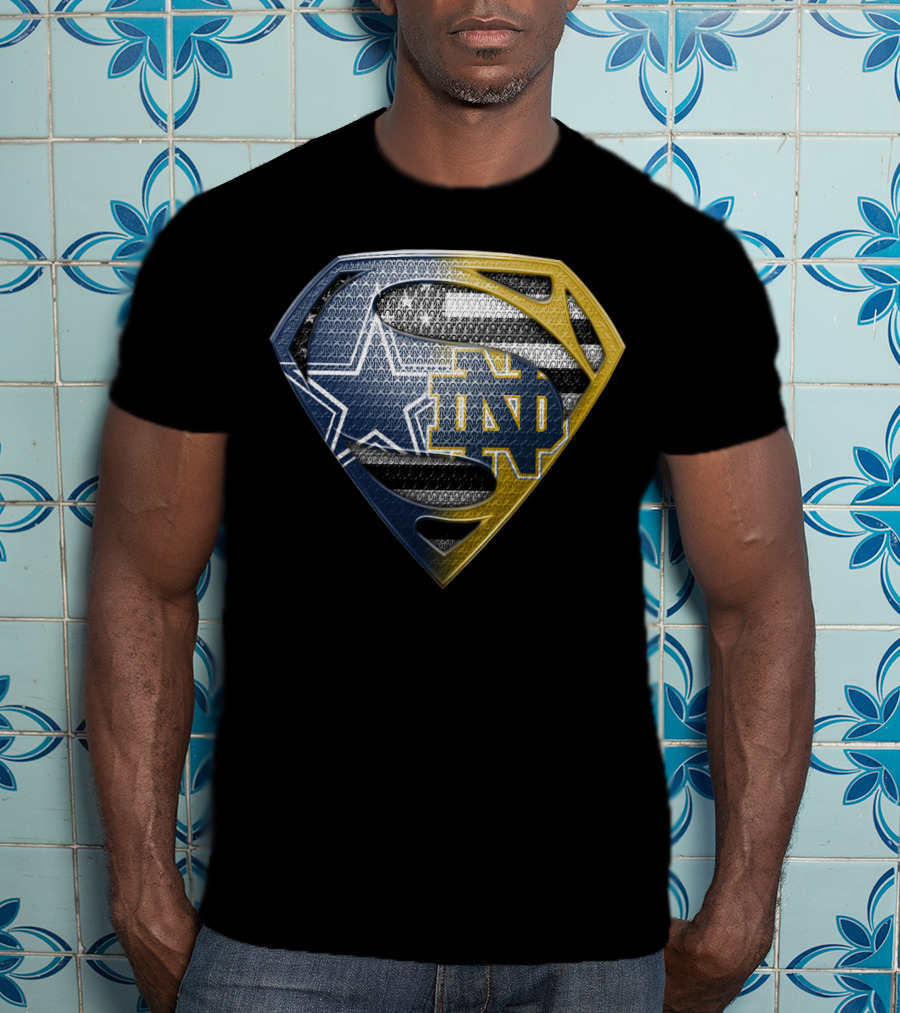 Notre Dame Dallas Cowboys Superman Shield T-Shirt