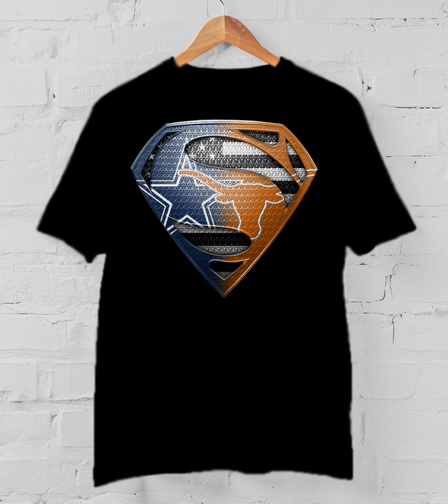 Texas Longhorns Dallas Cowboys Superman Logo Mashup T-Shirt