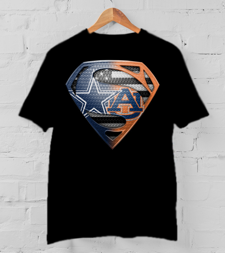 Dallas Cowboys Auburn Tigers Superman Emblem Fusion T-Shirt
