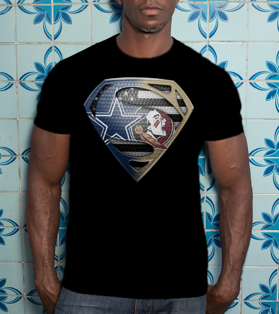 Cowboys Seminoles Superman Logo Fusion T-Shirt