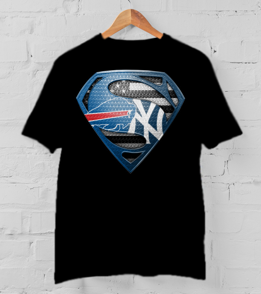 Buffalo Bills Superman New York Yankees T-Shirt