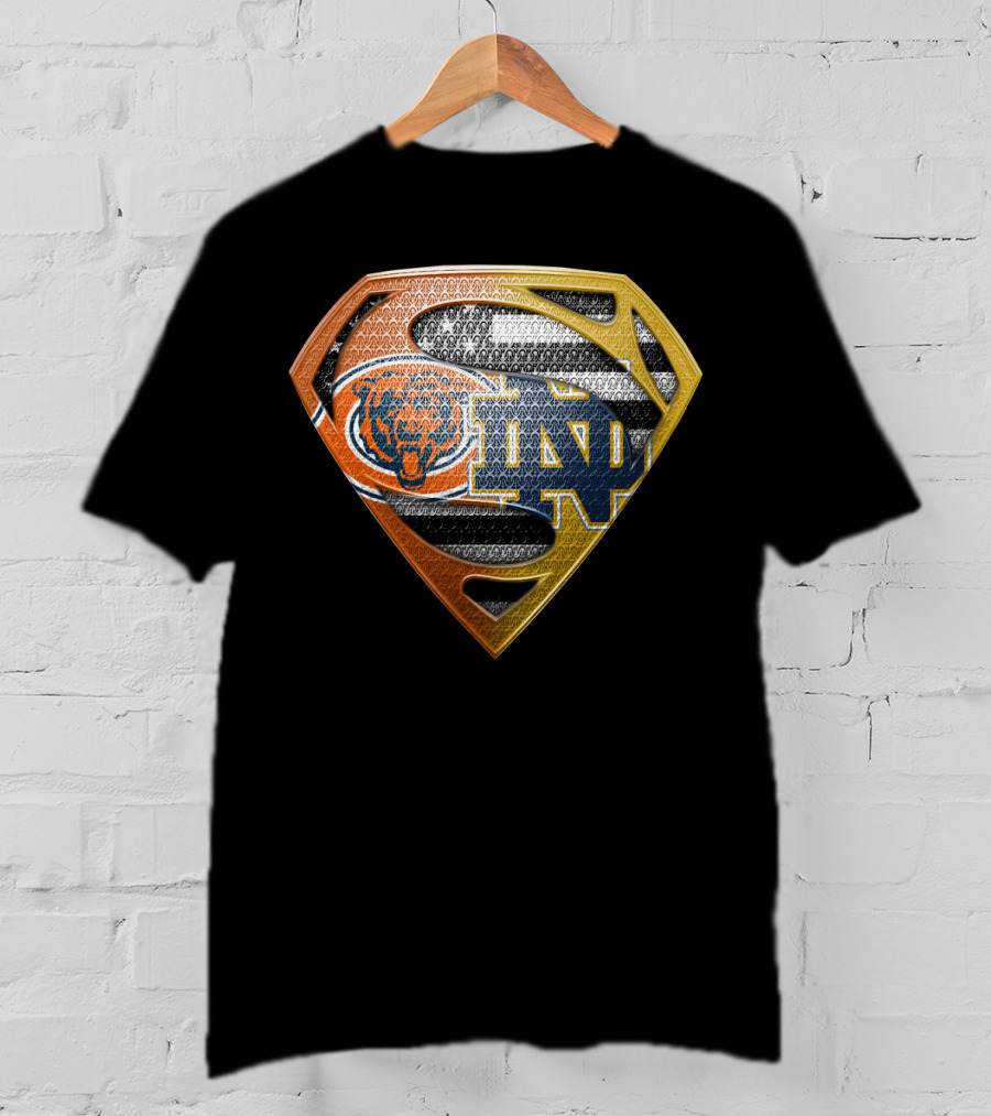 Chicago Bears Notre Dame Fighting Irish Superman T-Shirt