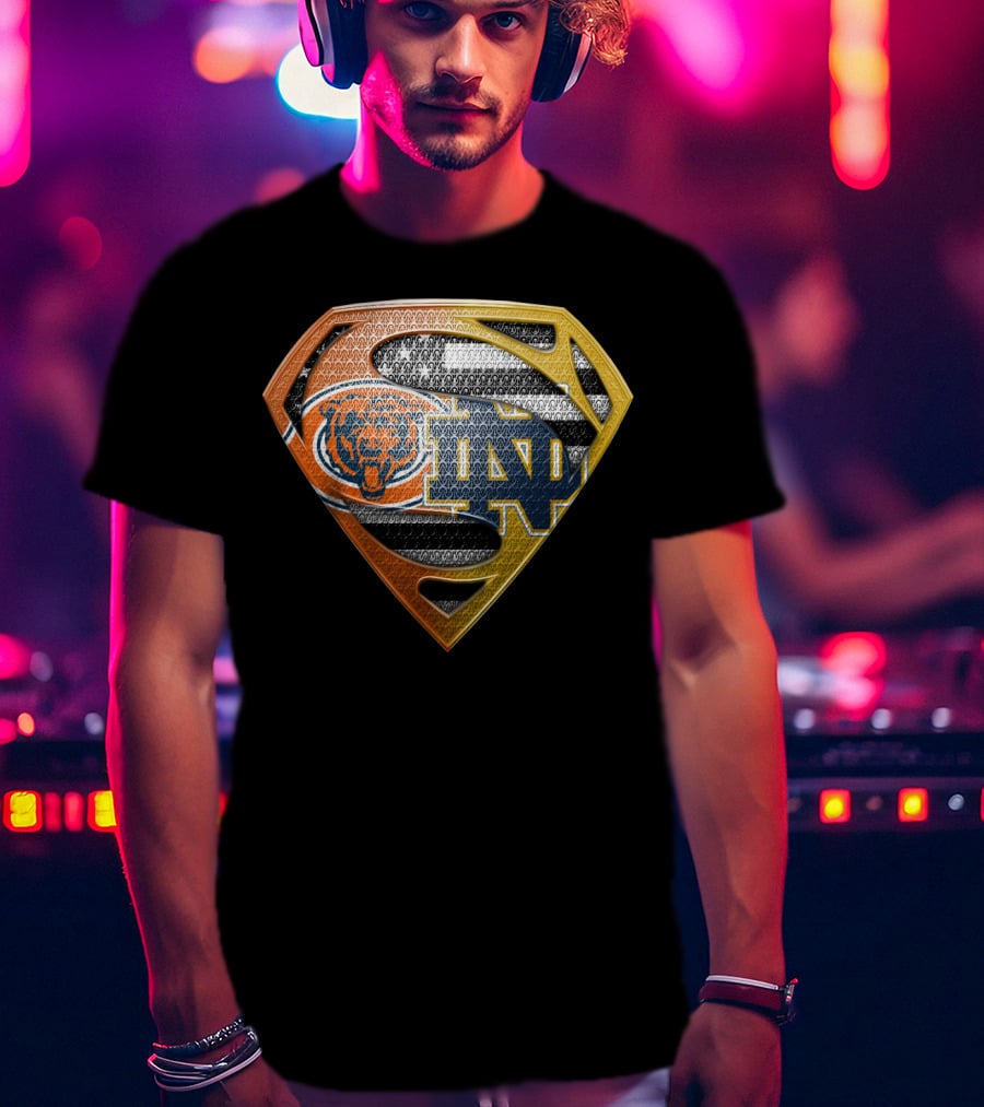 Chicago Bears Notre Dame Fighting Irish Superman T-Shirt