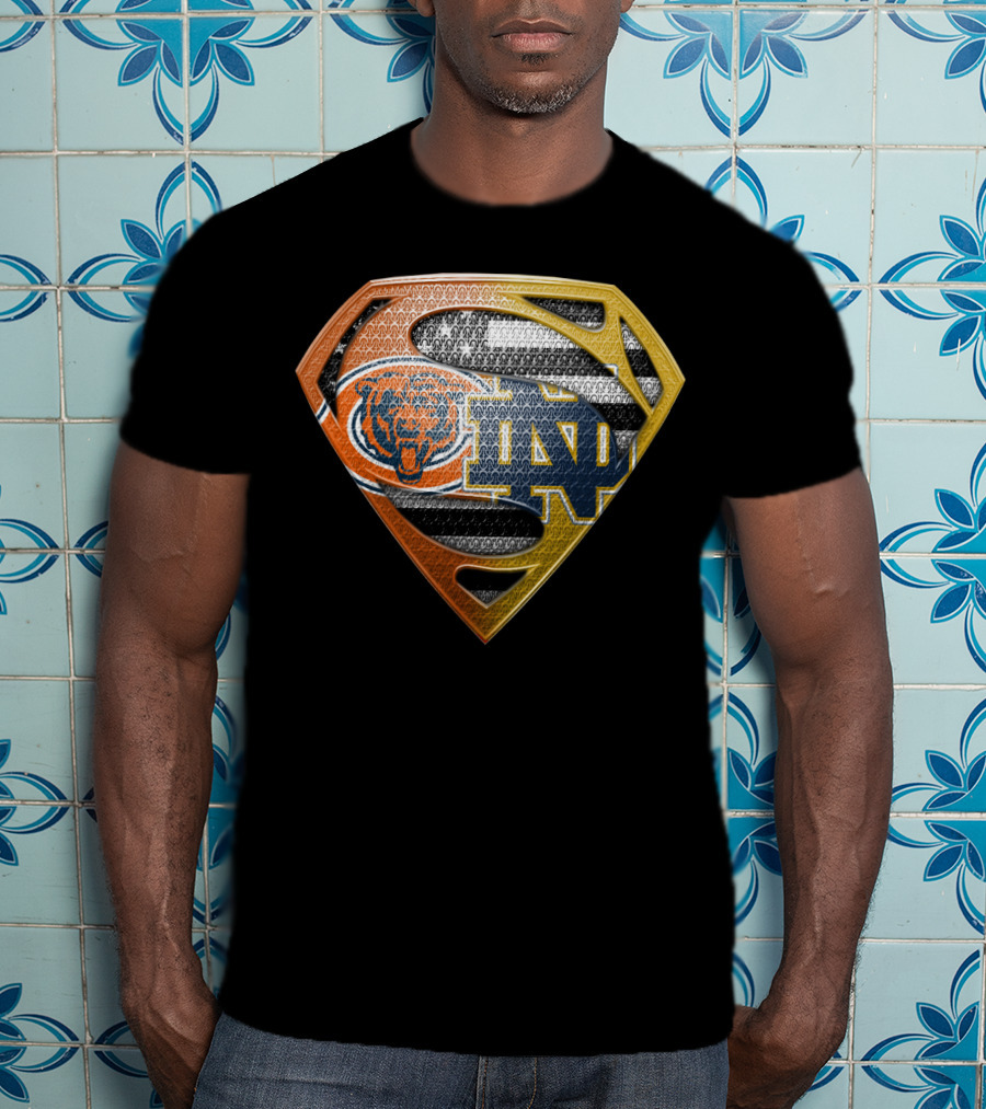 Chicago Bears Notre Dame Fighting Irish Superman T-Shirt