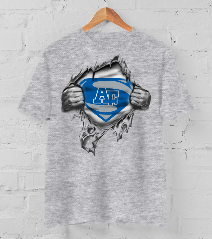 Af Academy Superhero Emblem Ripped Metal T-Shirt