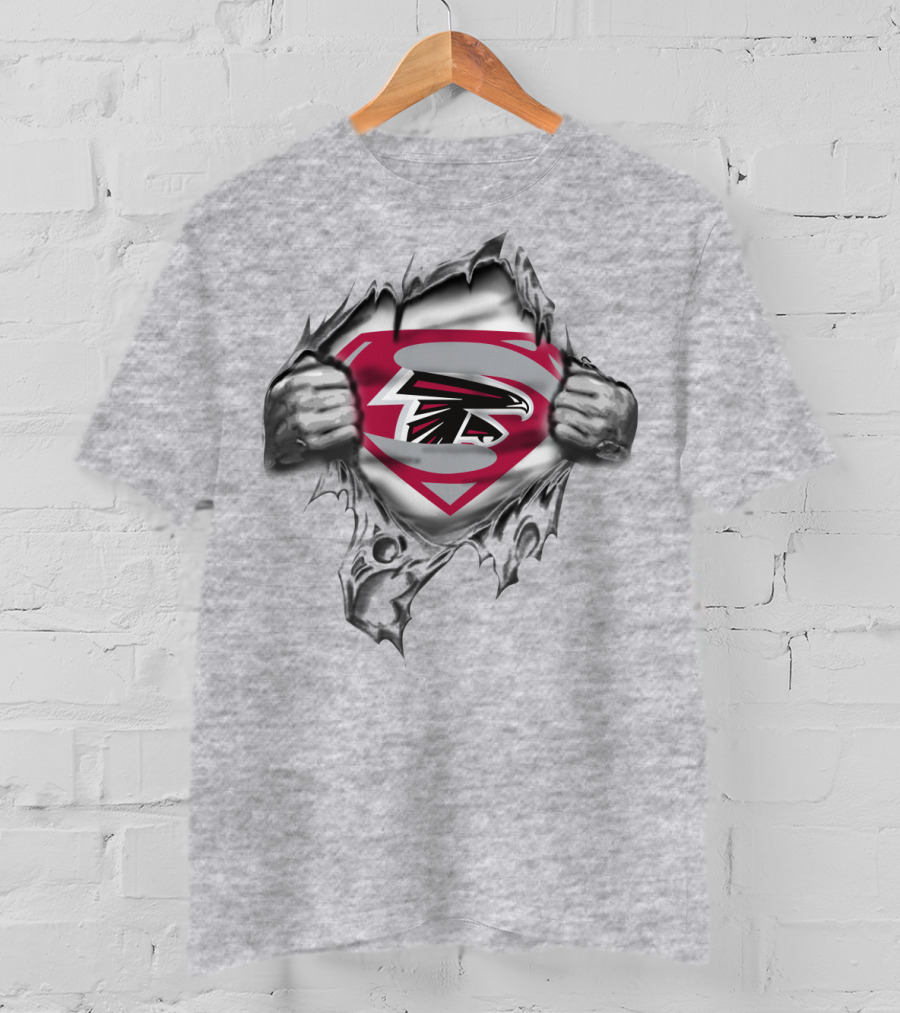 Atlanta Falcons Superman Logo Torn T-Shirt